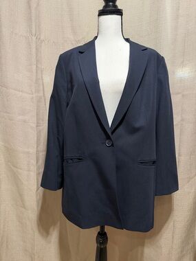 LOFT Navy Single-Button Women's Blazer (Boyfriend cut)
